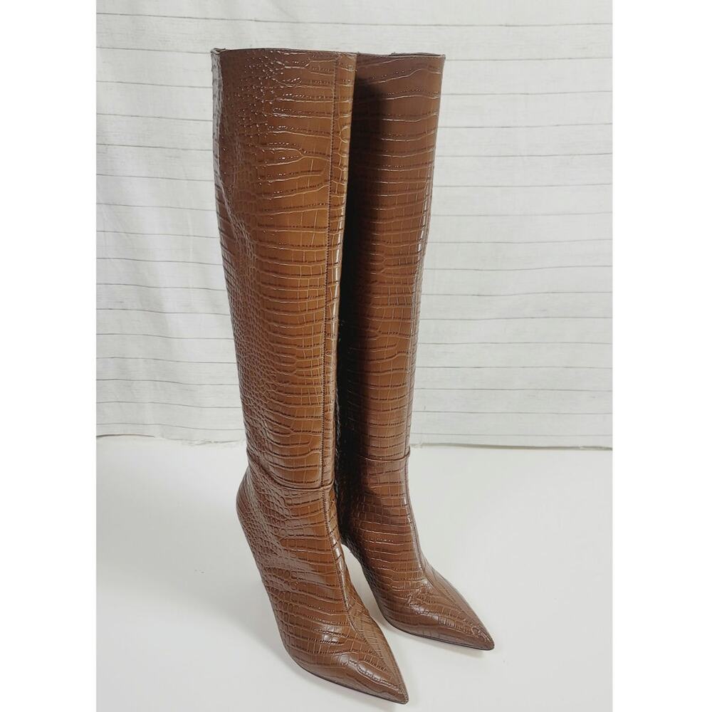 Sam Edelman Fraya Knee High Heeled Boot in Toasted Coconut, sz 9